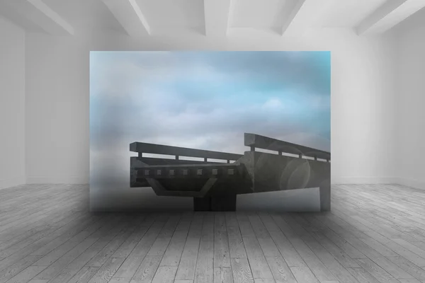Pokój z futurystyczny obraz most — Zdjęcie stockowe