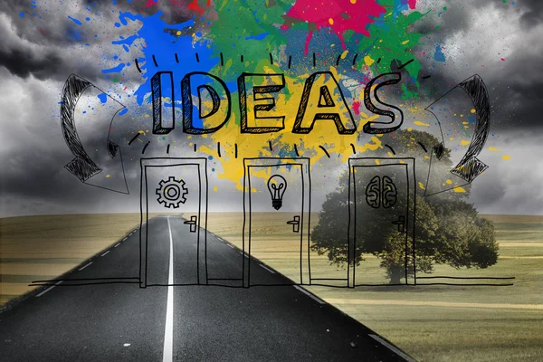 Colourful idea graphic on gloomy countryside — Stock Photo, Image