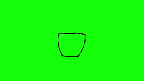 ゆっくりと表示されるアニメーションが描かれたマグカップ — ストック動画