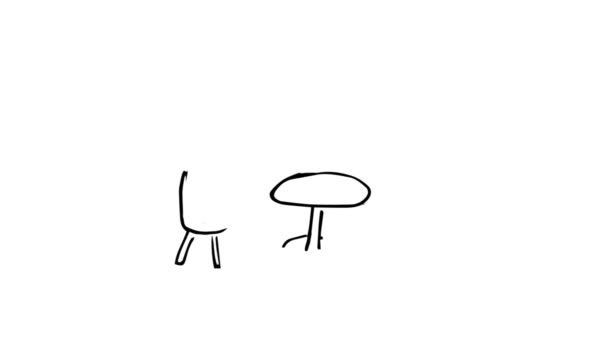 Анимация медленно появляющихся рисованных людей, сидящих за столом чата — стоковое видео