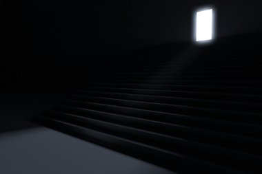 Steps leading to light in the darkness clipart
