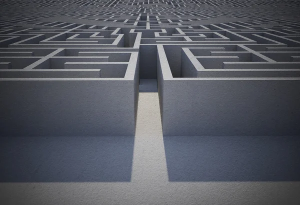 Entrance to difficult maze puzzle — Stock Photo, Image