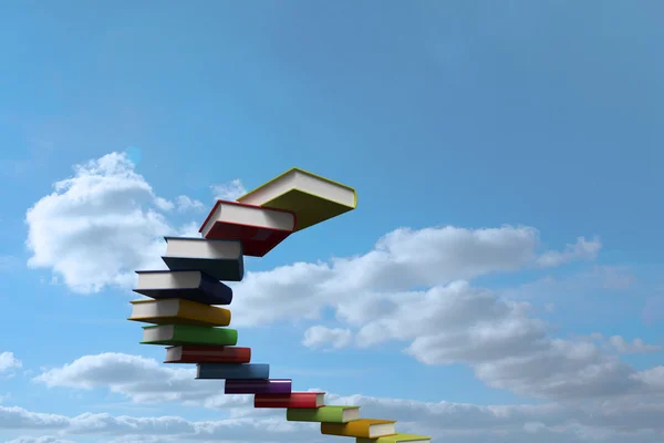 Book steps against sky — Stock Photo, Image