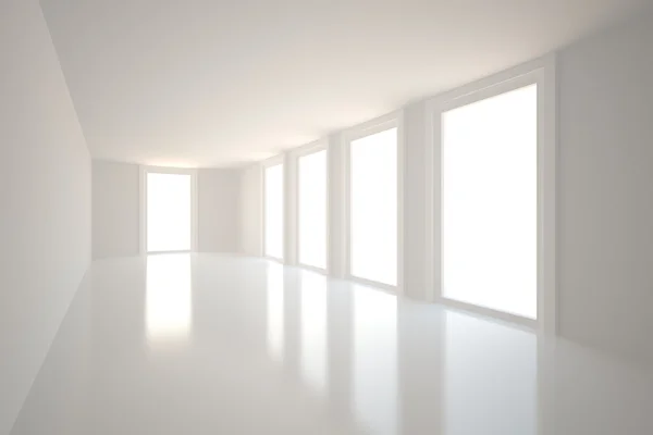 Helle Halle mit Fenstern — Stockfoto