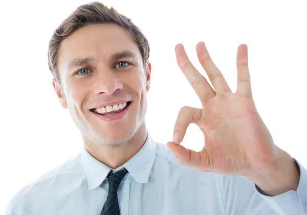 Businessman showing ok sign — Stock Photo, Image