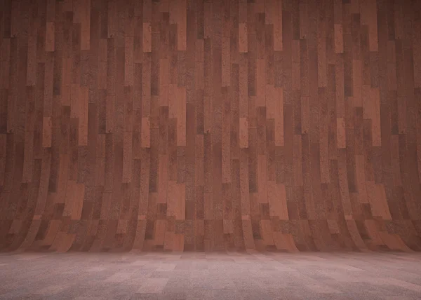 湾曲した木製の部屋 — ストック写真