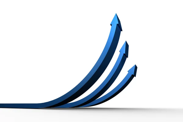 Frecce blu rivolte verso l'alto — Foto Stock