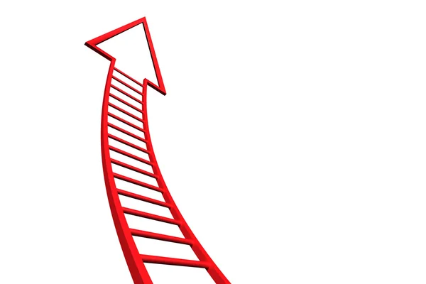 Gráfico flecha escalera roja — Foto de Stock