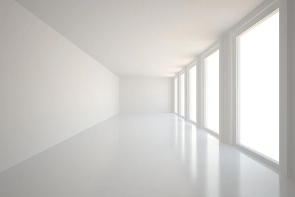 Digitally generated room with windows — Stock Photo, Image