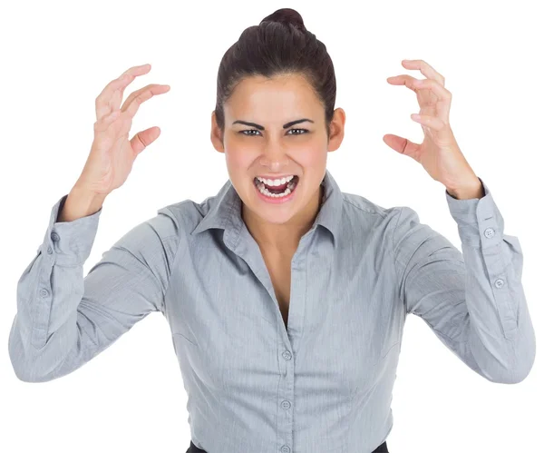 Furious businesswoman gesturing — Stock Photo, Image