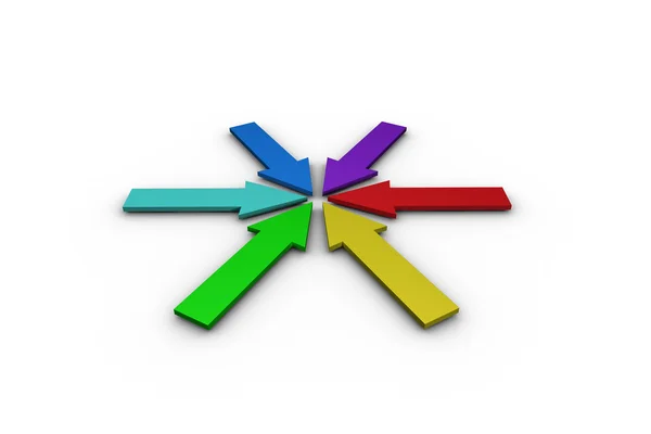 Flechas de colores formando círculo — Foto de Stock