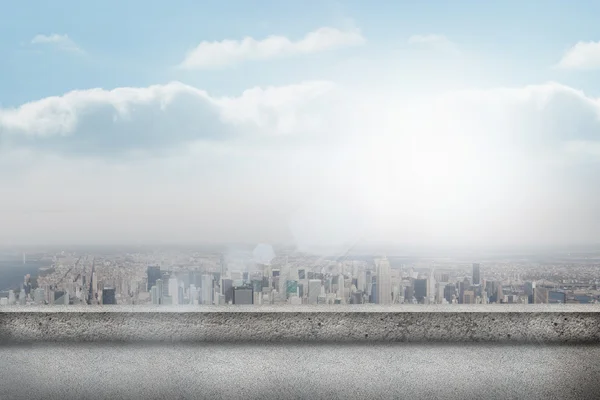 Balcony overlooking city — Stock Photo, Image