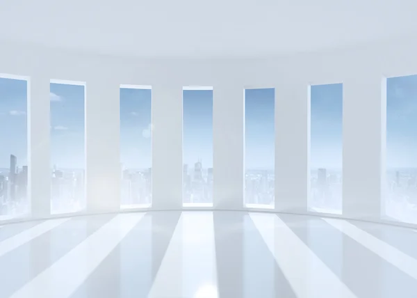 Bright white room with windows — Stock Photo, Image