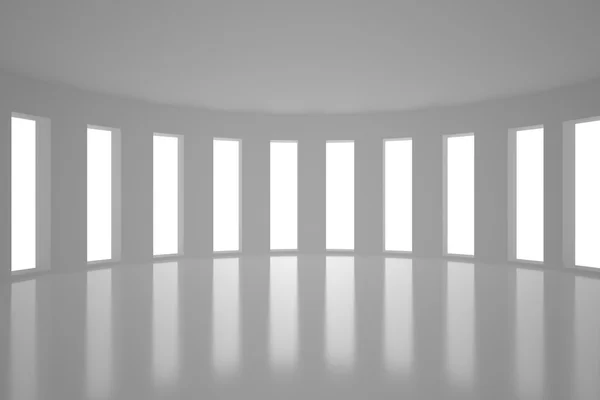 Světlý pokoj s okny — Stock fotografie