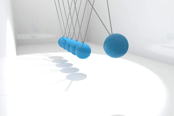 Blue newtons cradle — Stock Photo, Image