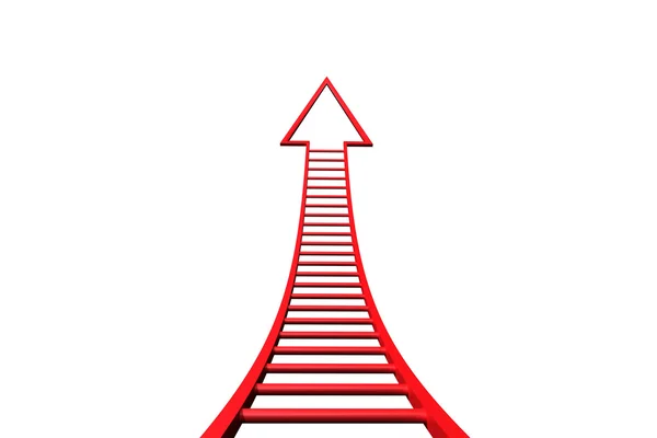 Kırmızı merdiveni ok grafiği — Stok fotoğraf