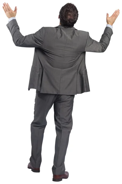 Businessman posing with arms raised — Stock Photo, Image