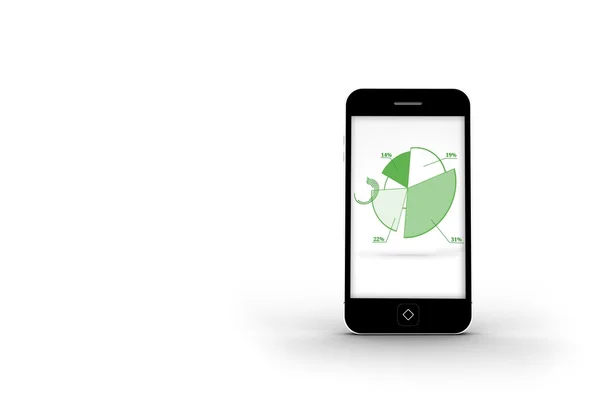 Tortendiagramm auf dem Smartphone-Bildschirm — Stockfoto