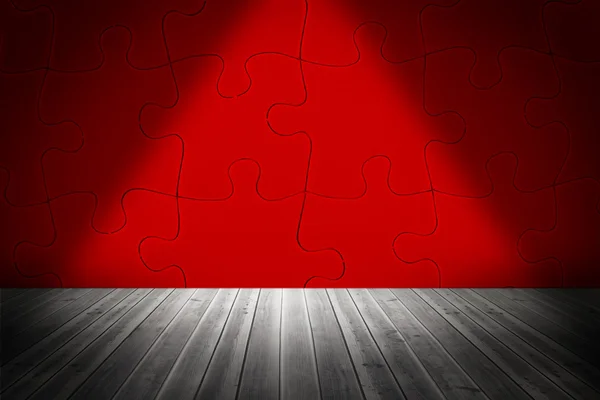 Roter Puzzleraum — Stockfoto