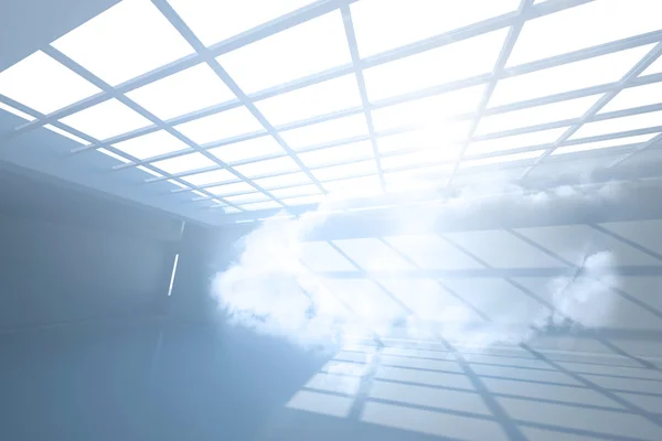Holografik bulut ile Oda — Stok fotoğraf