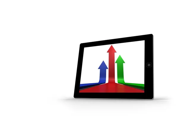 Pilarna på Tablet PC-skärmen — Stockfoto