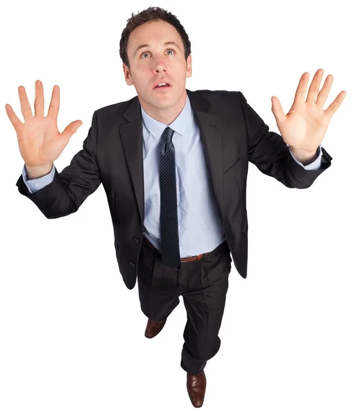 Businessman posing with arms raised — Stock Photo, Image