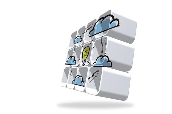 Cloud computing idea cycle on abstract screen — Stock Photo, Image