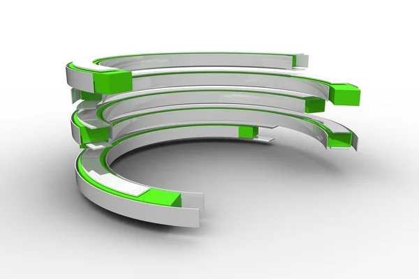 Grün und weiß gekrümmte Struktur — Stockfoto
