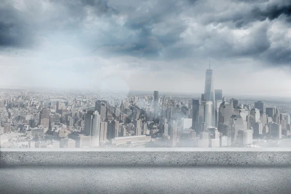 Balcony overlooking city — Stock Photo, Image