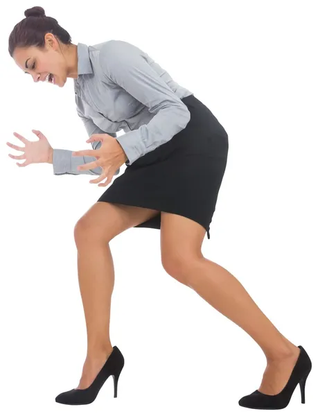 Furious businesswoman gesturing — Stock Photo, Image