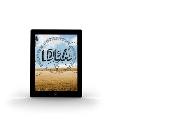 Idea graphic on tablet screen — Stock Photo, Image