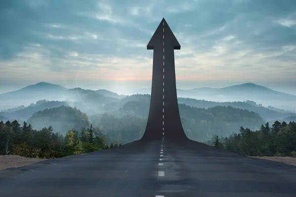 Road turning into arrow — Stock Photo, Image