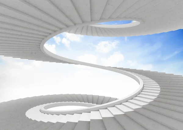 Escadaria em espiral no céu — Fotografia de Stock