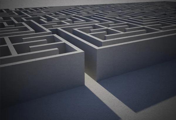 Entrance to difficult maze puzzle — Stock Photo, Image