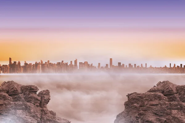 Paisaje urbano en el horizonte — Foto de Stock