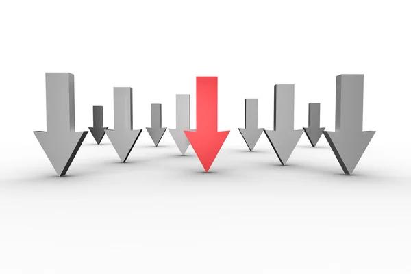 Rode en grijze pijlen die omhoog wijst — Stockfoto