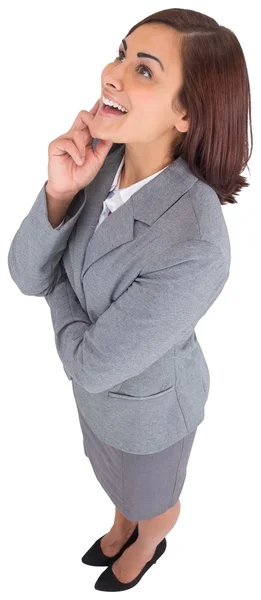 Sorrindo mulher de negócios pensativa — Fotografia de Stock