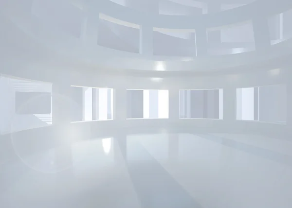 Светлая белая комната с окнами — стоковое фото