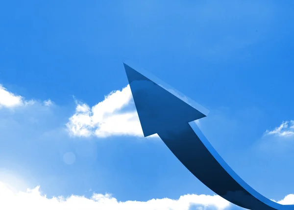 Arrow in the sky in blue — Stock Photo, Image