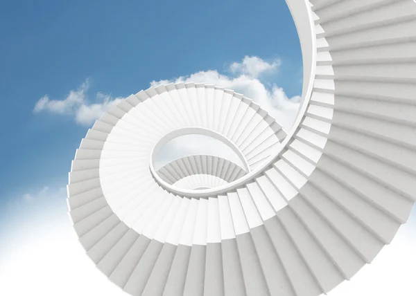 Спиральная лестница в небе — стоковое фото