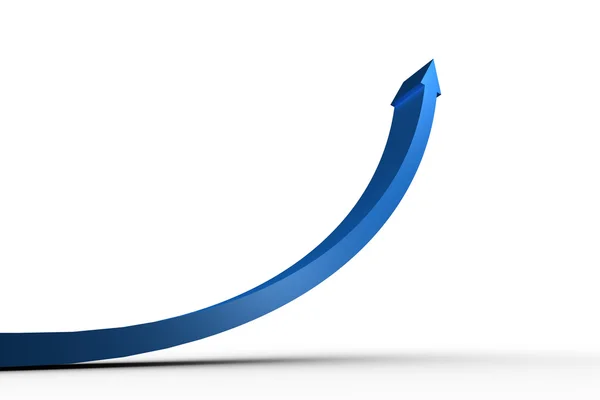 Flecha azul apontando para cima da superfície cinza — Fotografia de Stock