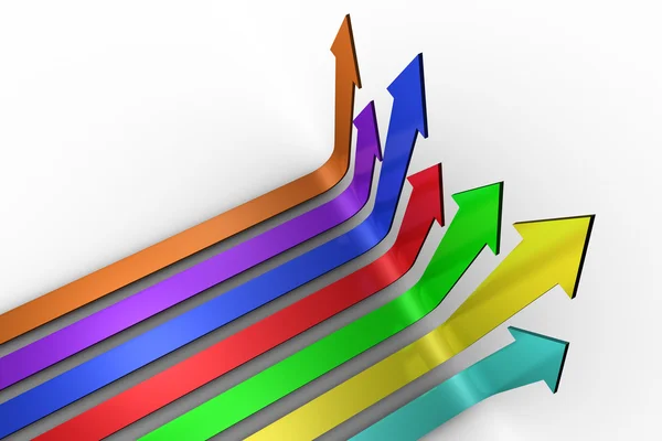 Colourful arrows pointing up — Stock Photo, Image