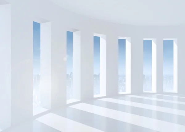 Bright white room with windows — Stock Photo, Image