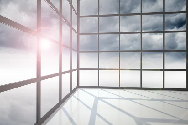 Gloomy sky seen through windows — Stock Photo, Image