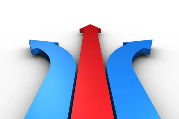 Red and blue arrows pointing — Stock Photo, Image