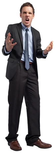 Stressed businessman gesturing — Stock Photo, Image