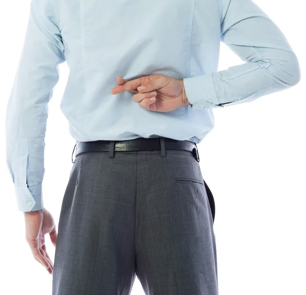 Businessman crossing fingers behind his back — Stock Photo, Image