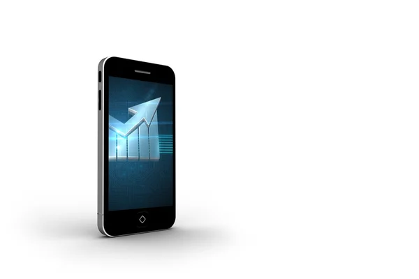 Arrow on smartphone screen — Stock Photo, Image
