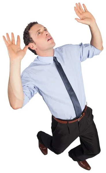 Businessman posing with arms raised — Stock Photo, Image