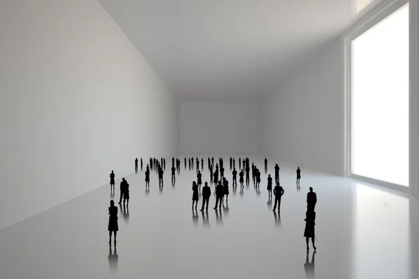 Tiny figures in huge room — Stock Photo, Image